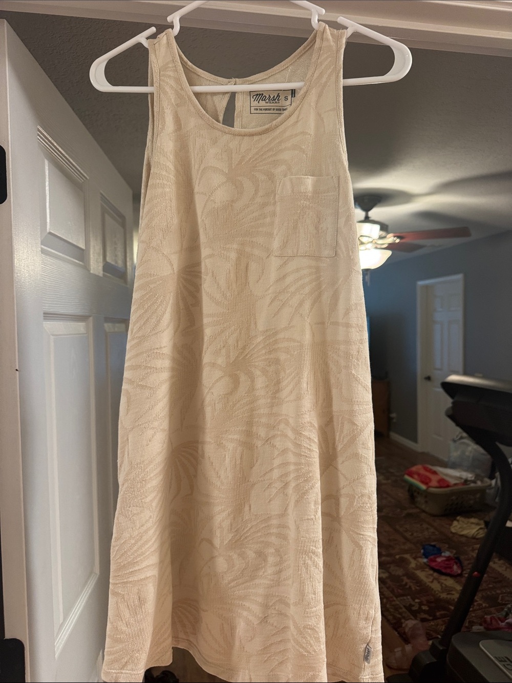 Marsh Textured Cream A-Line Pocket Dress